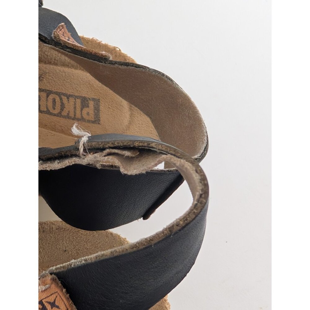 Pikolinos Women's Palma W4N Black Leather Wedge Sandals Size 7 - 7.5 - Picture 8 of 11